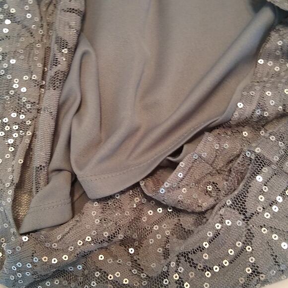 Nine West Gray Sequin Sheath Mini Dress - Picture 9 of 10